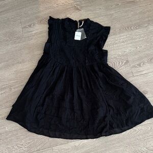 NWT Free People Black cotton Babydoll Casual Dress